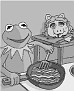 Kermit cooking bacon