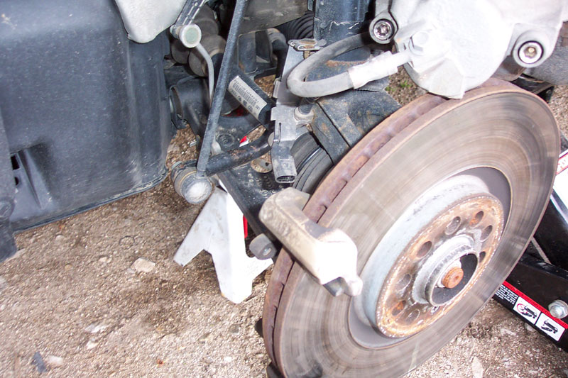 caliper removed and sesor wire removed