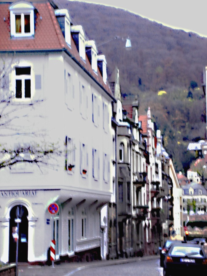 looking down the street