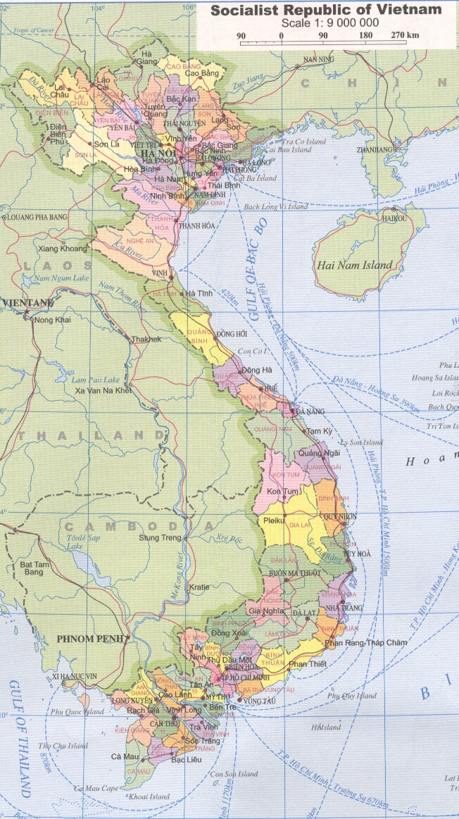 Photo: Vietnam Travel Map Showing Providences. | Resource Materials for ...