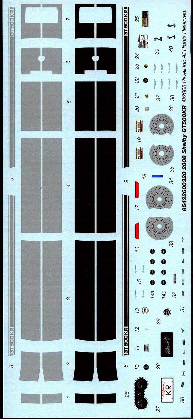 Photo DECAL REVELL Shelby GT500 KR 4226 album DRASTIC PLASTICS