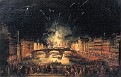 I fuochi d'artificio sul Ponte alla Carraia per la festa di San Giovanni [1843]