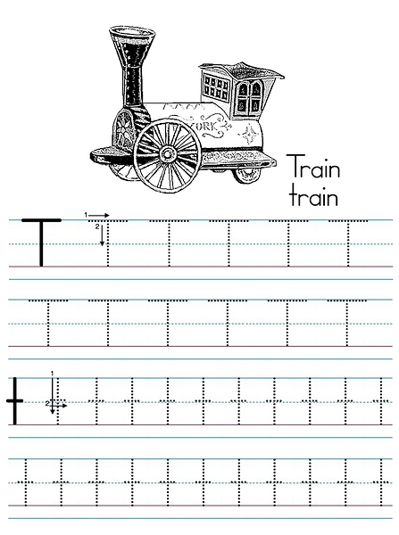Photo: alphabet coloring tracers t traditional | alphabet traditional