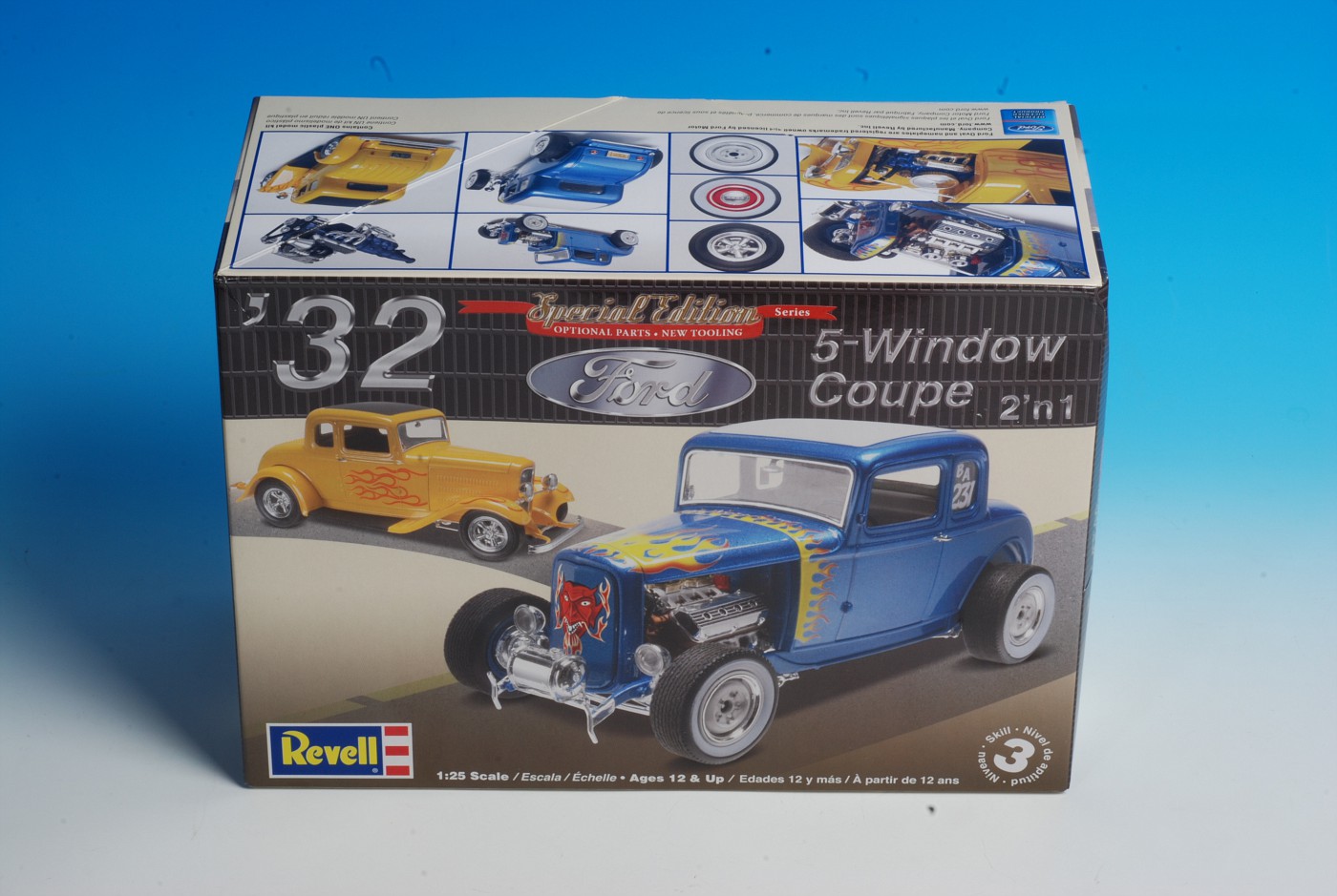 Revell 1932 Ford 5-Window Coupe 2n1 SE 2 Engines & Tranny Set 1/25 Scal...