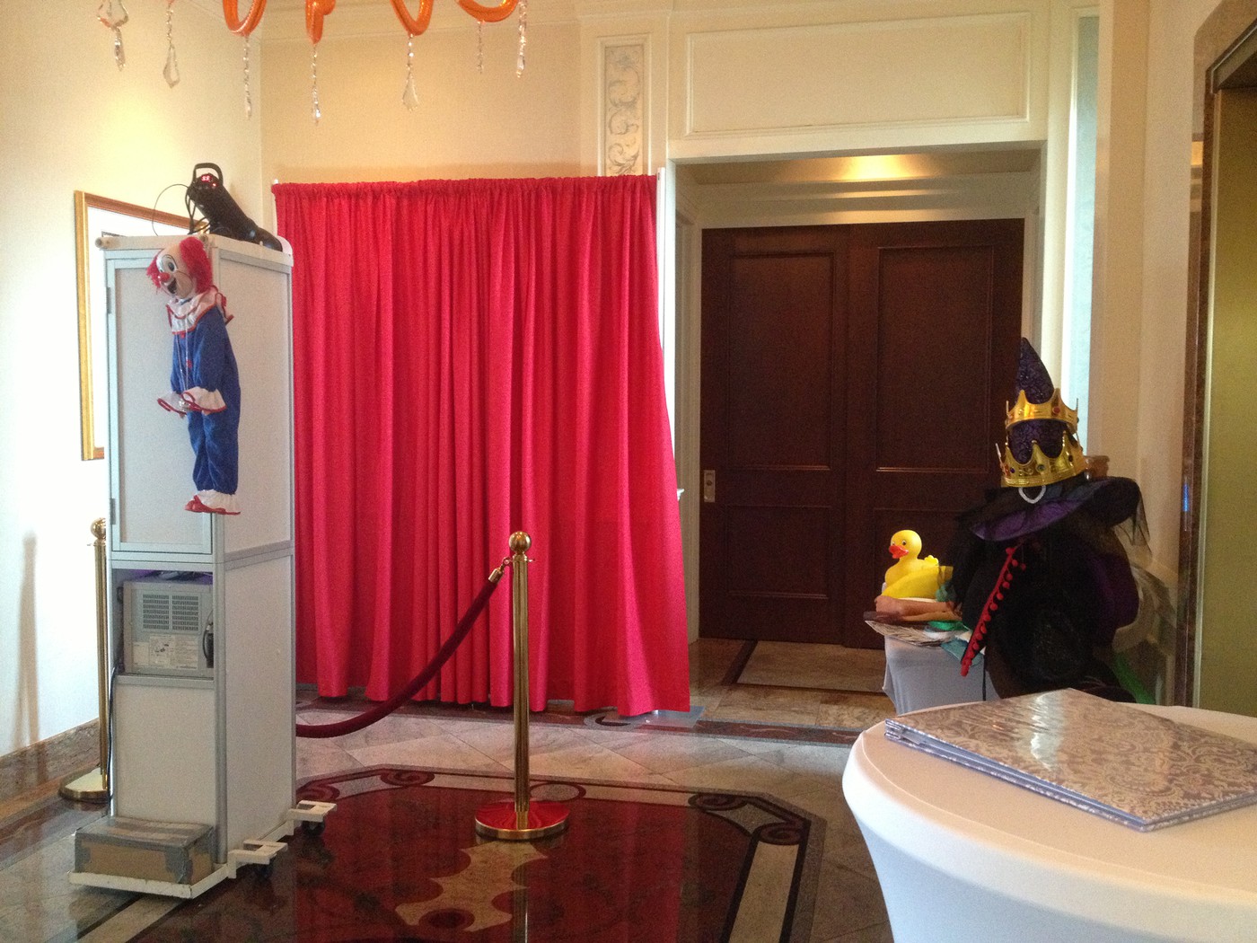 Photo Open Air Photo Booth With Red Drapes Backdrop Fun Photo