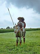 Don Quijote und sein Pferd Rosinante sind bereit zum Kampf