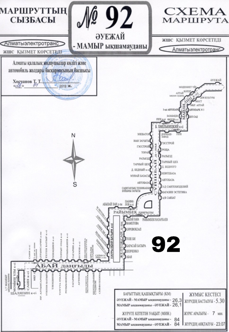 Карта маршрут 92