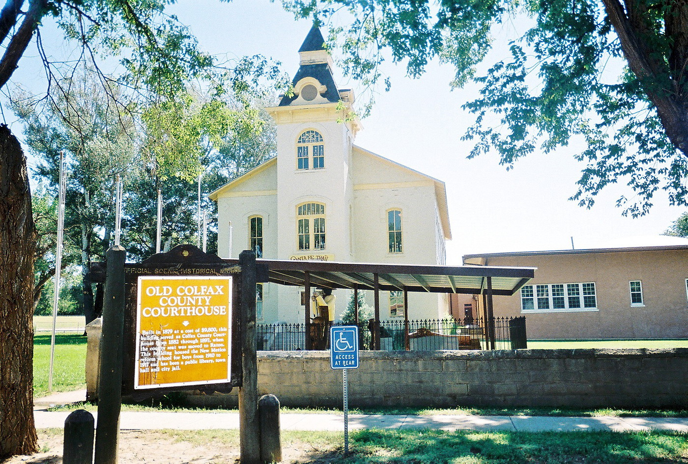 Old Colfax County Courthouse Now a Library and Town Hall in Springer