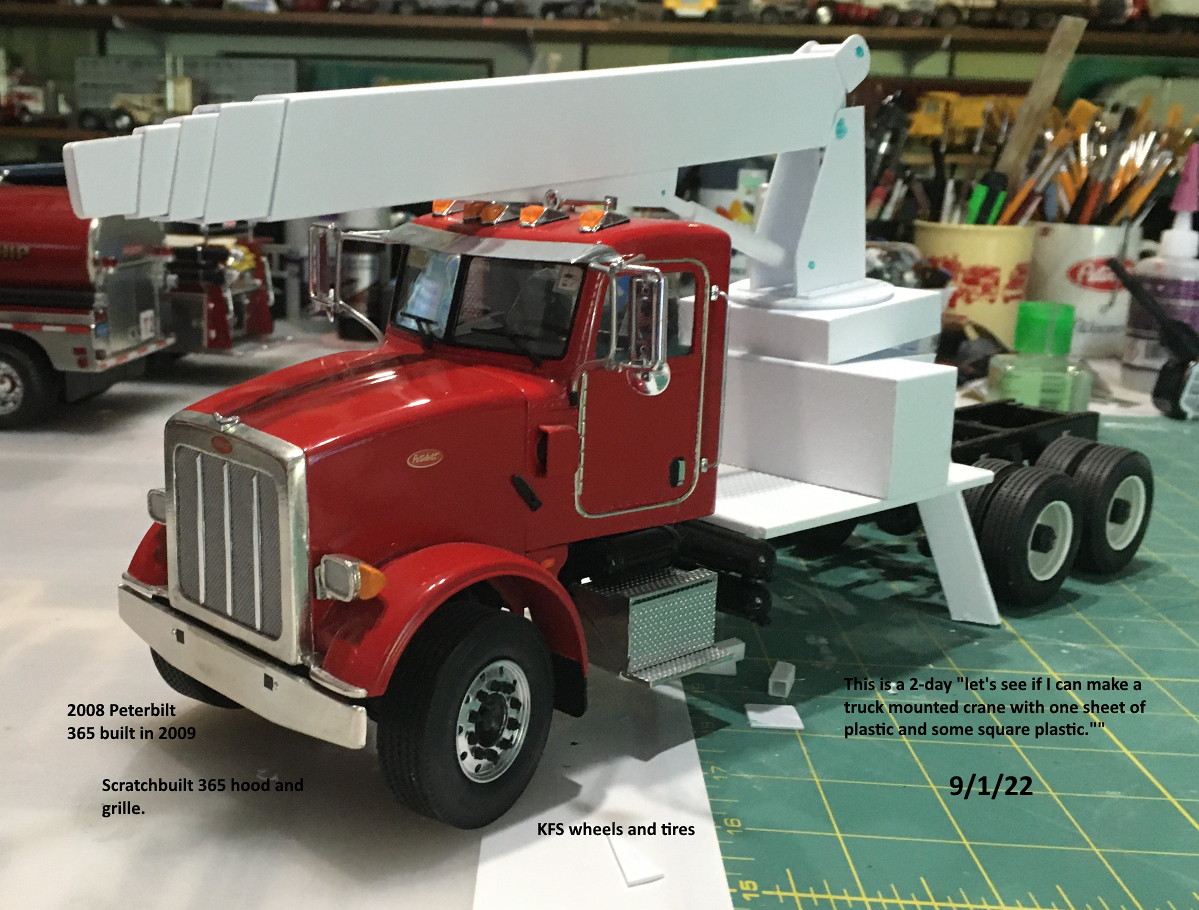 Photo truck mounted crane mockup 9 1 22 What's on the bench recently