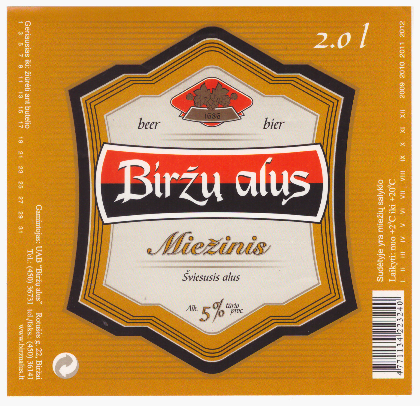 Birzu Alus Logo Birzu Alus Stikle Breweriana (alaus Atributikos