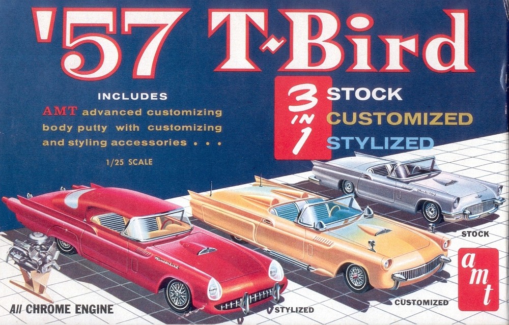 Photo 1957 tbird box top AMT '57 TBird Trophy Series T2257200