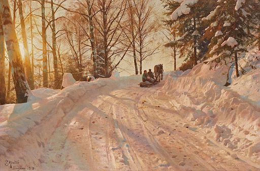 Winter Landscape with Sleigh (1918)
