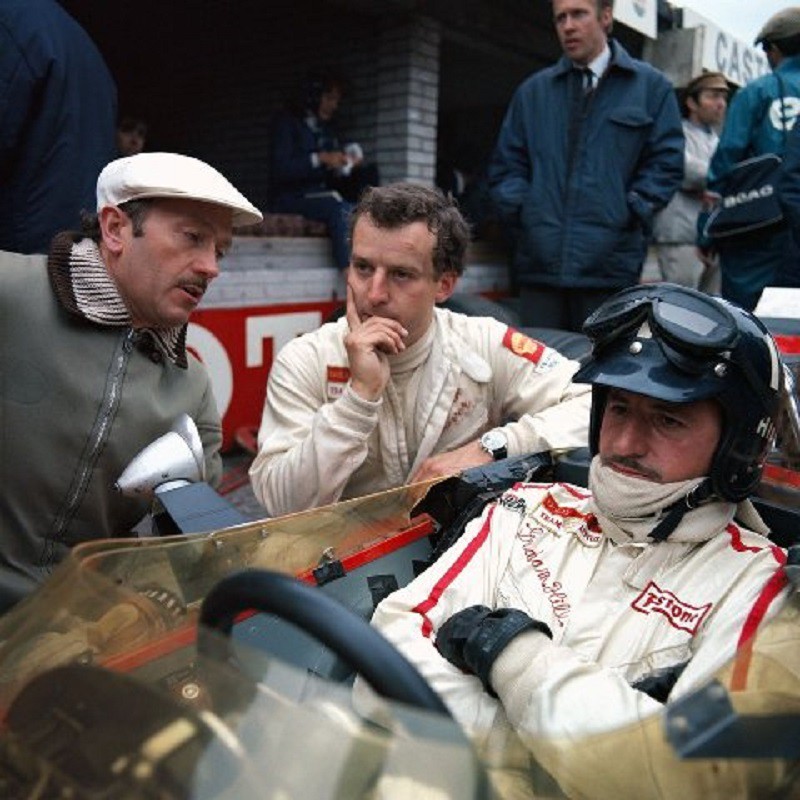 Photo: 2-time World Champion Graham Hill here seen before the start of ...