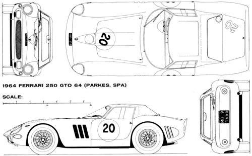 Photo: Z Drawing Ferrari 250 Gto 1964 