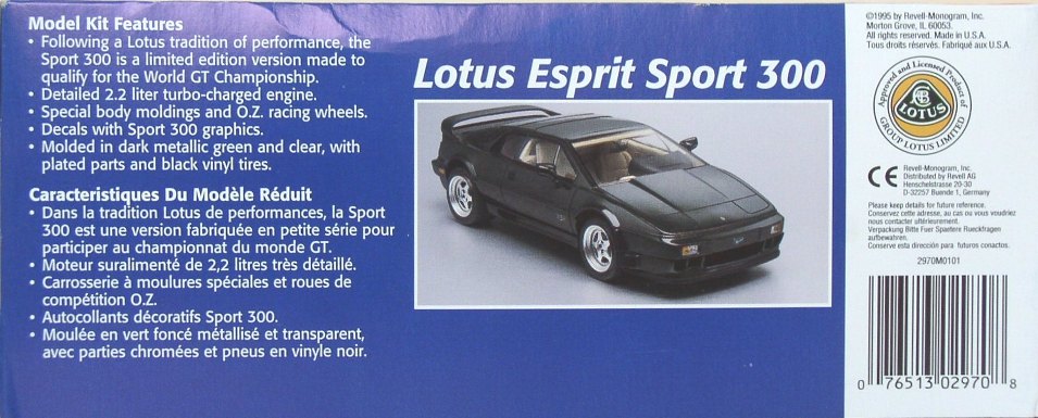 Photo: Lotus box art 1 | MONOGRAM Lotus Esprit Sport 300 #2970