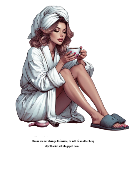 White Bathrobe and turbin Hot coffee