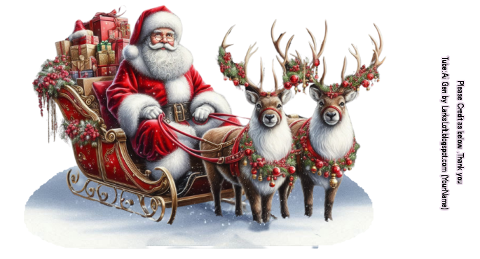 Santa sleigh with snow 